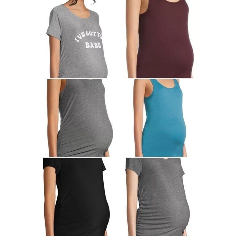 Time and Tru Lot of 6 Small maternity shirts Tank top graphic tee sleeveless top